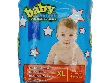 Select Baby Diapers XL 8ct Supply