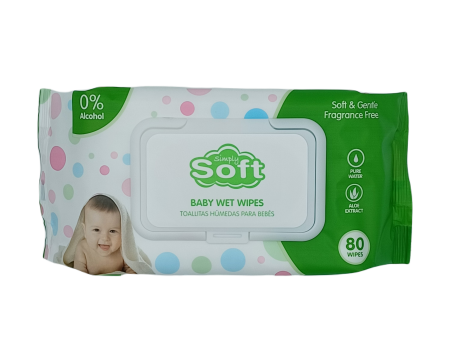 Soft Baby Wet Wipes green 80ct For Cheap