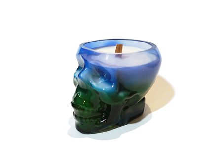 Skull Soy Candle - Blue & Green on Sale