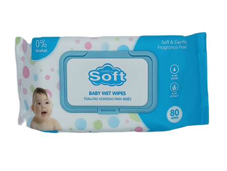 Soft Baby Wet Wipes blue 80ct Cheap