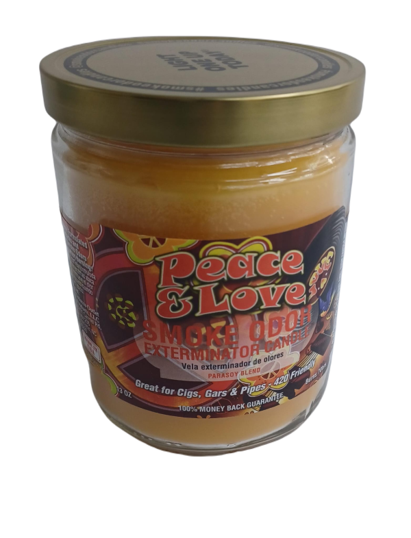 Smoke Odor Peace & Love Candle 13oz For Discount