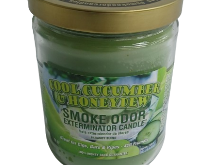 Smoke Odor Cool Cucumber & Honey Candle 13oz For Discount