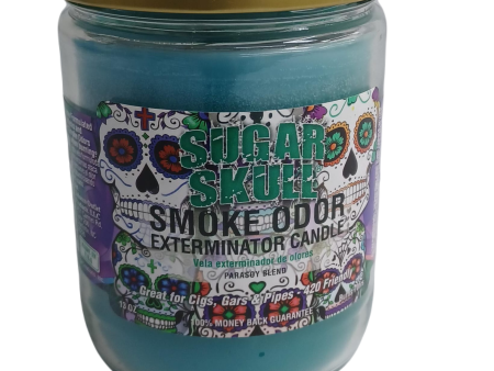 Smoke Odor Sugar Skull Candle 13oz Cheap