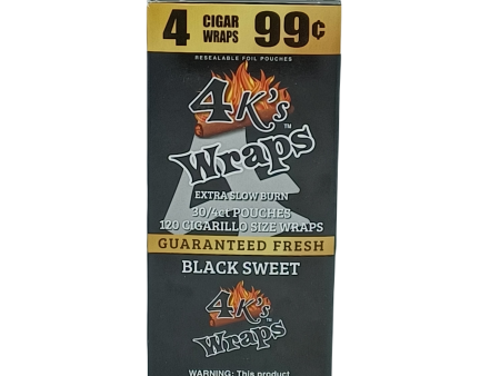 4k s Wraps Black Sweet 4 .99c 30 4pk Online Hot Sale