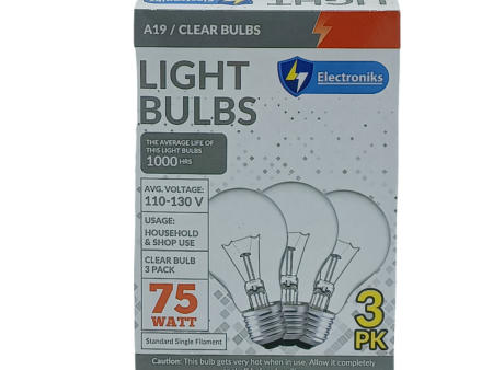 Light Bulb 75w 3ct For Discount