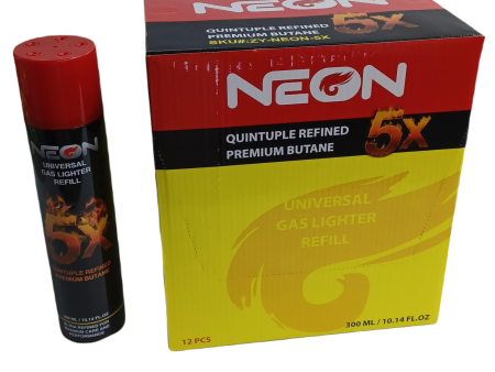 NEON BUTANE 300ML 5X 12ct For Cheap