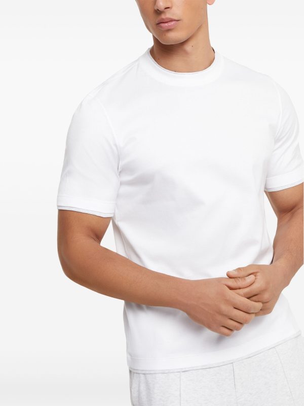 Double-Layer Cotton T-Shirt For Cheap