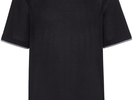 Layered-Effect Silk-Cotton T-Shirt For Cheap